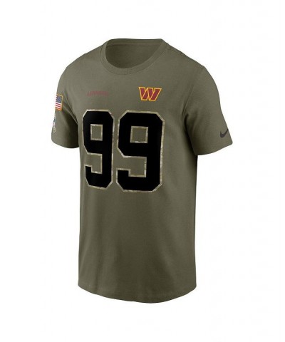 Men's Chase Young Olive Washington Commanders 2022 Salute To Service Name and Number T-shirt $22.55 T-Shirts