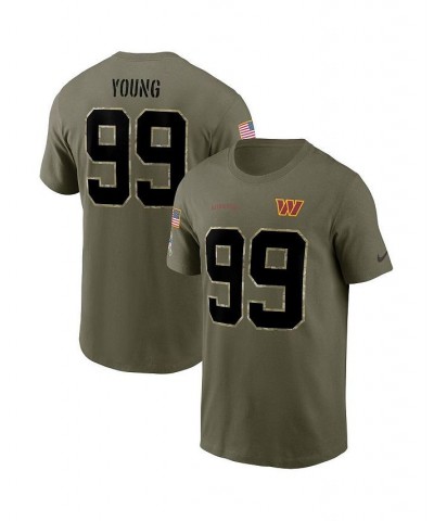 Men's Chase Young Olive Washington Commanders 2022 Salute To Service Name and Number T-shirt $22.55 T-Shirts