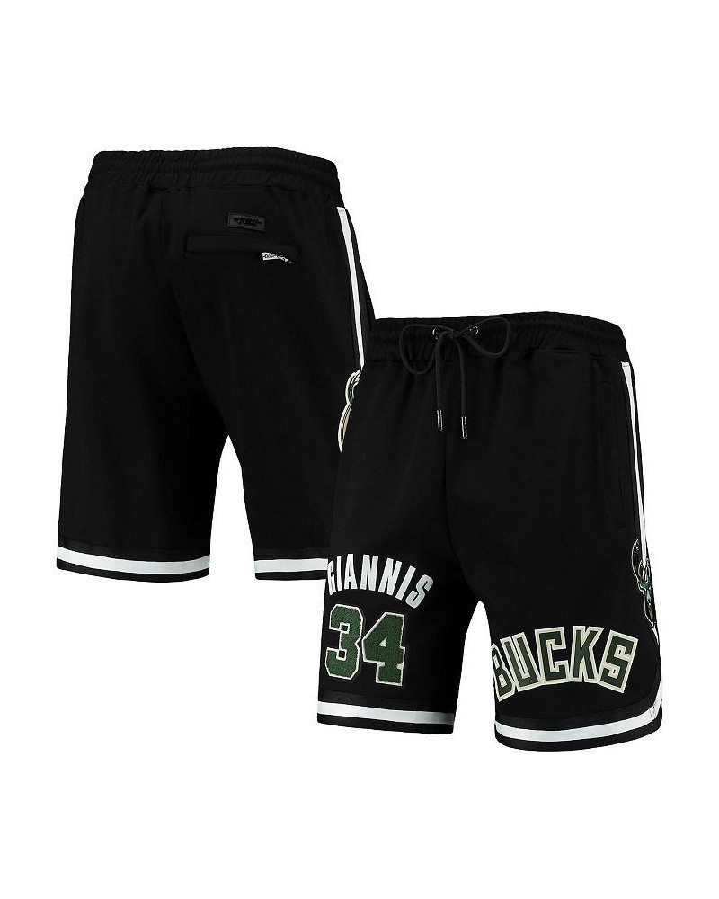 Men's Giannis Antetokounmpo Black Milwaukee Bucks Player Replica Shorts $37.20 Shorts