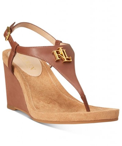 Women's Jeannie Wedge Sandals Tan/Beige $32.55 Shoes