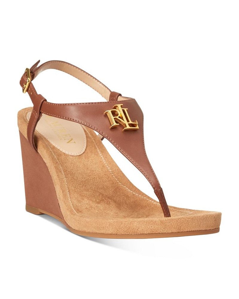 Women's Jeannie Wedge Sandals Tan/Beige $32.55 Shoes