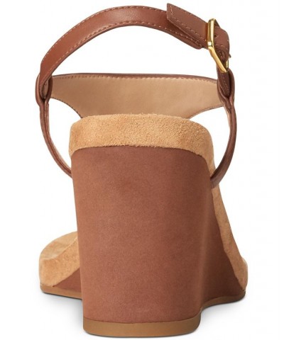 Women's Jeannie Wedge Sandals Tan/Beige $32.55 Shoes