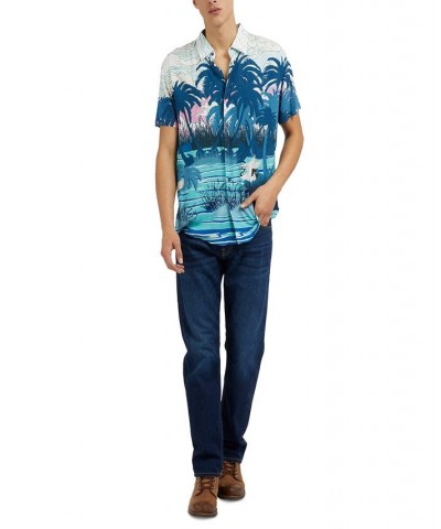 Men's Tropical-Print Button-Down Shirt Yellow $48.06 Shirts