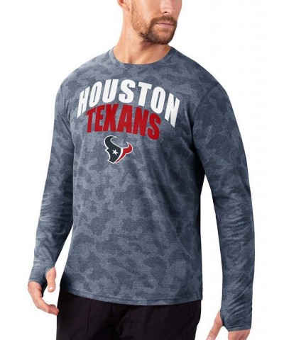 Men's Navy Houston Texans Camo Performance Long Sleeve T-shirt $32.90 T-Shirts