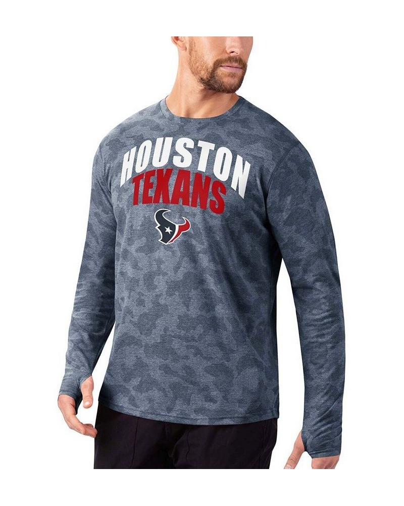 Men's Navy Houston Texans Camo Performance Long Sleeve T-shirt $32.90 T-Shirts