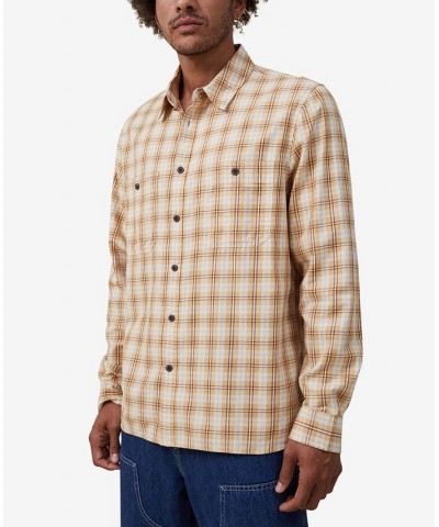 Men's Brooklyn Long Sleeve Shirt Yellow $38.49 Shirts