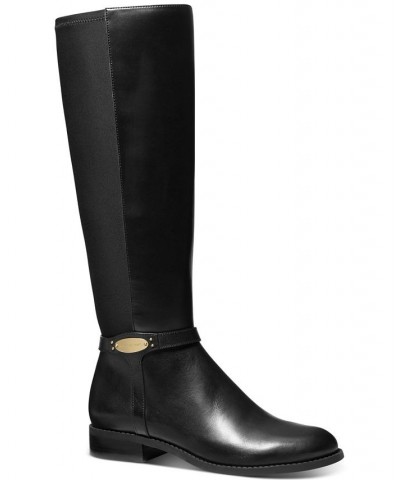 Women's Finley Tall Riding Boots Black $47.97 Shoes