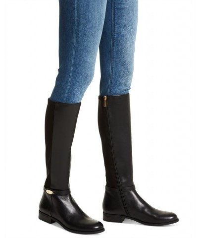 Women's Finley Tall Riding Boots Black $47.97 Shoes