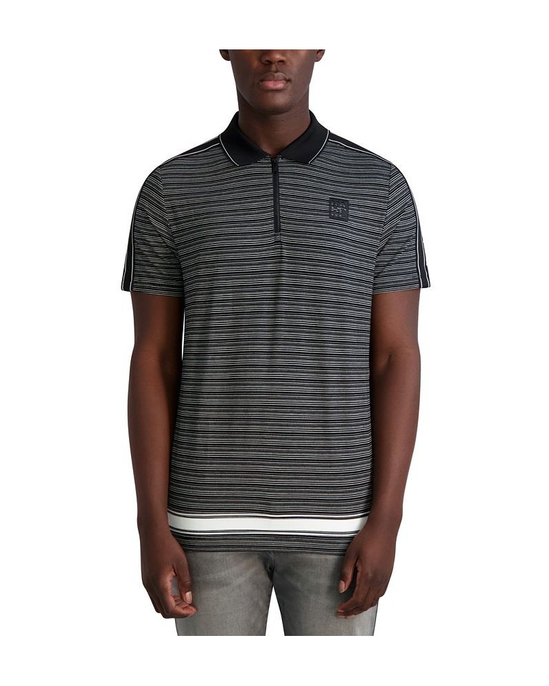 Men's Slim-Fit Striped Polo Black $34.19 Polo Shirts