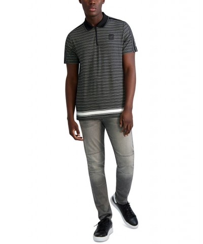 Men's Slim-Fit Striped Polo Black $34.19 Polo Shirts