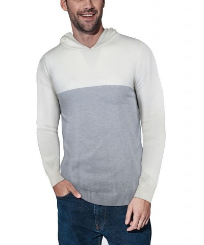 Men's Basic Hooded Colorblock Midweight Sweater Off White, Heather Gray $26.40 Sweaters