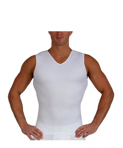 Insta Slim Men's Compression Sleeveless V-Neck T-Shirt White $36.69 Undershirt