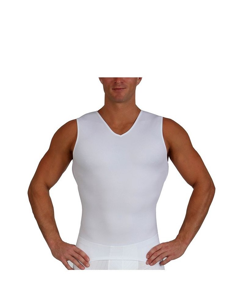 Insta Slim Men's Compression Sleeveless V-Neck T-Shirt White $36.69 Undershirt