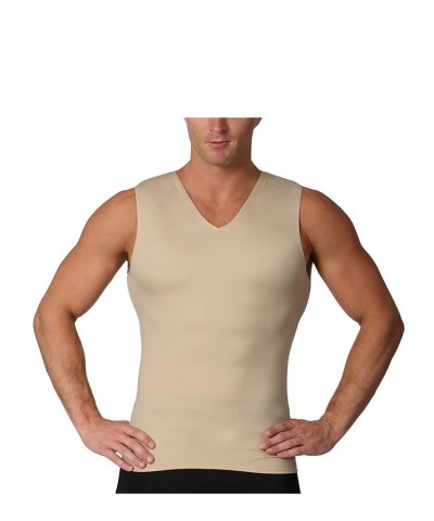 Insta Slim Men's Compression Sleeveless V-Neck T-Shirt White $36.69 Undershirt