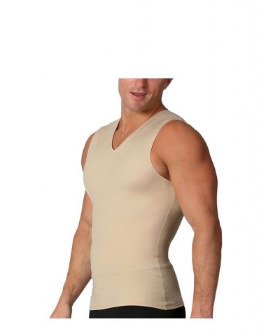 Insta Slim Men's Compression Sleeveless V-Neck T-Shirt White $36.69 Undershirt