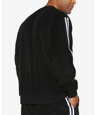 Men's Big and Tall Striped Sleeve Sweatshirt Black $47.17 Sweatshirt