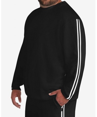 Men's Big and Tall Striped Sleeve Sweatshirt Black $47.17 Sweatshirt