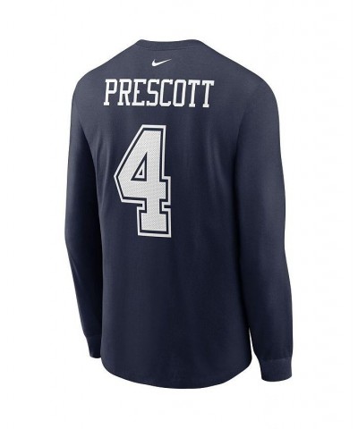 Men's Dak Prescott Navy Dallas Cowboys Player Name and Number Long Sleeve T-shirt $22.00 T-Shirts