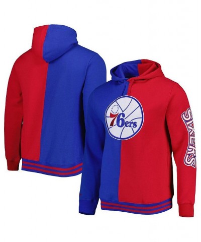 Men's Royal, Red Philadelphia 76ers Hardwood Classics Split Pullover Hoodie $54.00 Sweatshirt