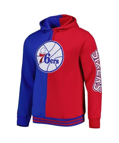 Men's Royal, Red Philadelphia 76ers Hardwood Classics Split Pullover Hoodie $54.00 Sweatshirt