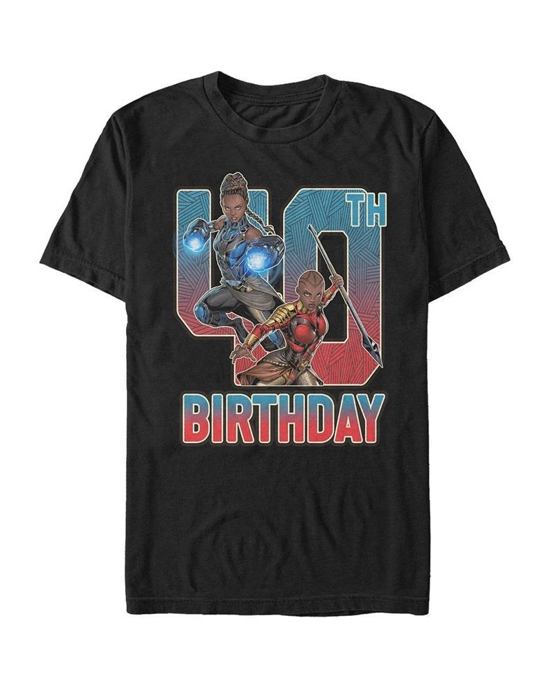 Men's Marvel Black Panther Shuri and Okoye 40th Birthday Short Sleeve T-Shirt Black $17.84 T-Shirts