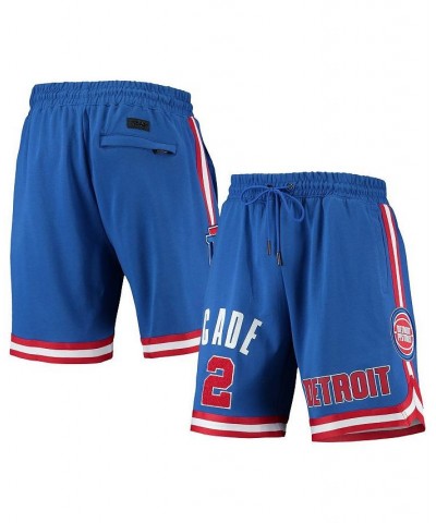 Men's Cade Cunningham Blue Detroit Pistons Player Replica Shorts $55.20 Shorts