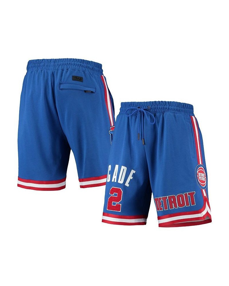 Men's Cade Cunningham Blue Detroit Pistons Player Replica Shorts $55.20 Shorts