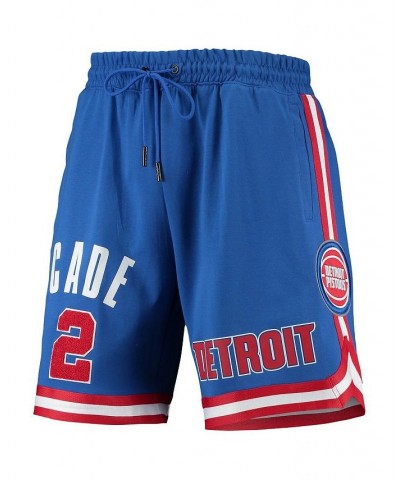 Men's Cade Cunningham Blue Detroit Pistons Player Replica Shorts $55.20 Shorts