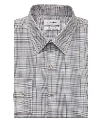 Men's Stain Shield Extra Slim Fit Stretch Untucked Dress Shirt Gray $17.97 Dress Shirts