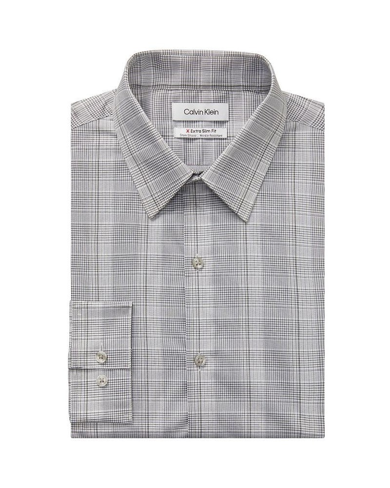 Men's Stain Shield Extra Slim Fit Stretch Untucked Dress Shirt Gray $17.97 Dress Shirts