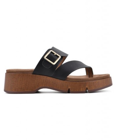 Women's Leftover Platform Sandals Black $33.18 Shoes