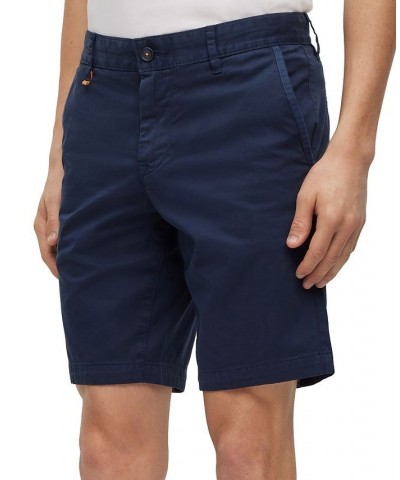 BOSS Men's Stretch-Cotton Twill Slim-Fit Shorts Blue $51.06 Shorts