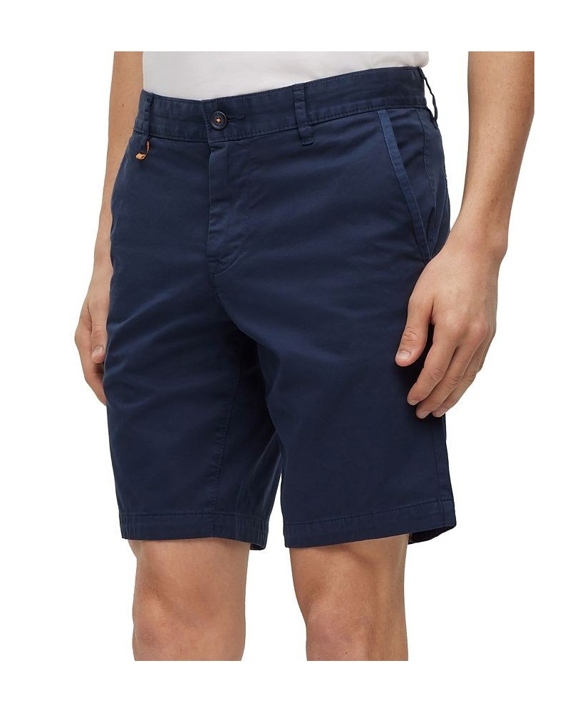 BOSS Men's Stretch-Cotton Twill Slim-Fit Shorts Blue $51.06 Shorts