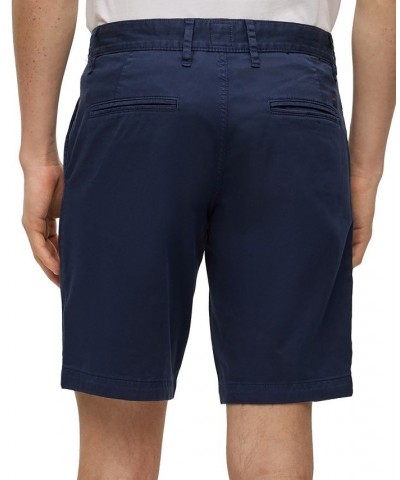 BOSS Men's Stretch-Cotton Twill Slim-Fit Shorts Blue $51.06 Shorts