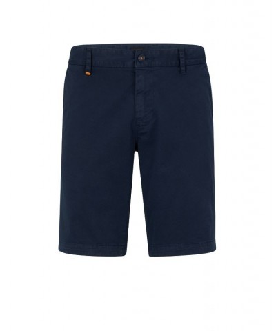 BOSS Men's Stretch-Cotton Twill Slim-Fit Shorts Blue $51.06 Shorts