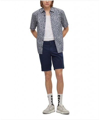 BOSS Men's Stretch-Cotton Twill Slim-Fit Shorts Blue $51.06 Shorts