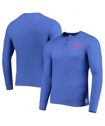 Men's Royal New England Patriots Thermal Henley Long Sleeve T-shirt $37.50 T-Shirts