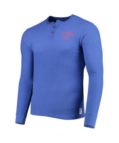 Men's Royal New England Patriots Thermal Henley Long Sleeve T-shirt $37.50 T-Shirts