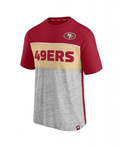 Men's Branded Scarlet and Heathered Gray San Francisco 49ers Colorblock T-shirt $16.00 T-Shirts