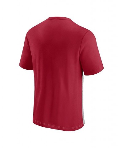 Men's Branded Scarlet and Heathered Gray San Francisco 49ers Colorblock T-shirt $16.00 T-Shirts