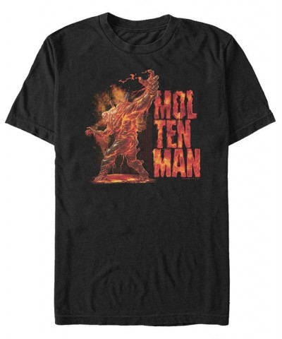 Marvel Men's Spider-Man Far From Home Molten Man Action Pose, Short Sleeve T-shirt Black $15.05 T-Shirts