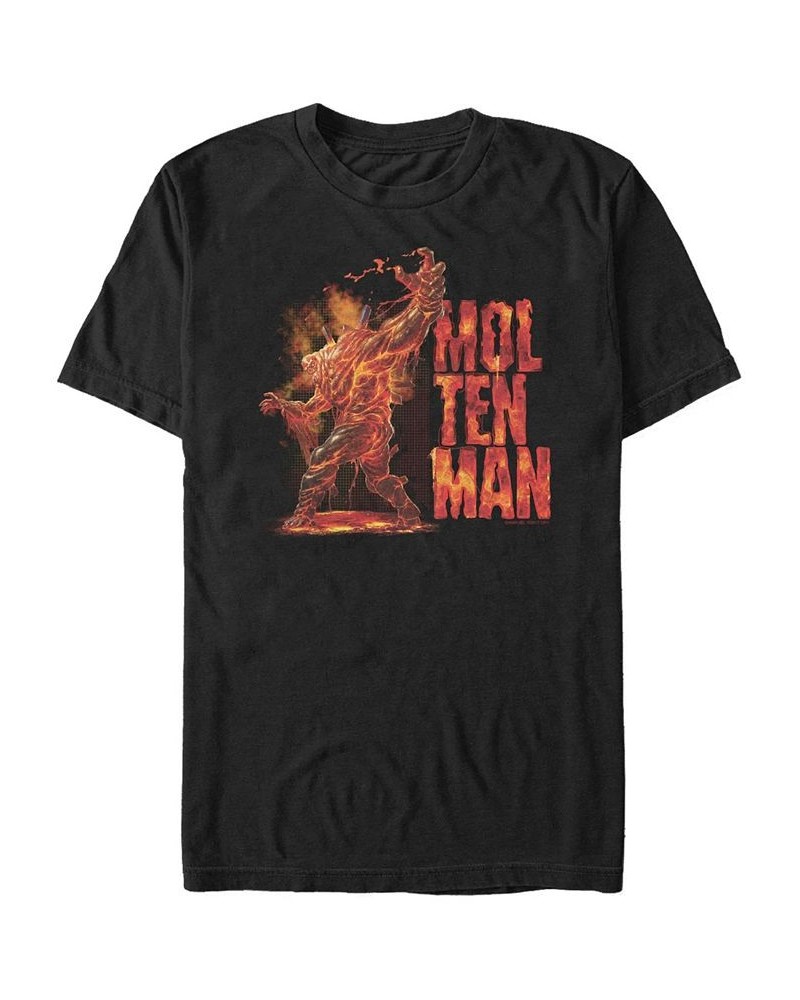 Marvel Men's Spider-Man Far From Home Molten Man Action Pose, Short Sleeve T-shirt Black $15.05 T-Shirts