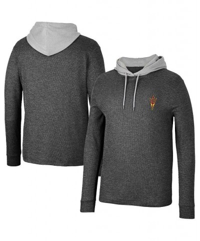 Men's Black Arizona State Sun Devils Ballot Waffle-Knit Thermal Long Sleeve Hoodie T-shirt $22.00 T-Shirts