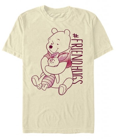 Men's Piglet Pooh Hugs Short Sleeve Crew T-shirt Tan/Beige $17.84 T-Shirts