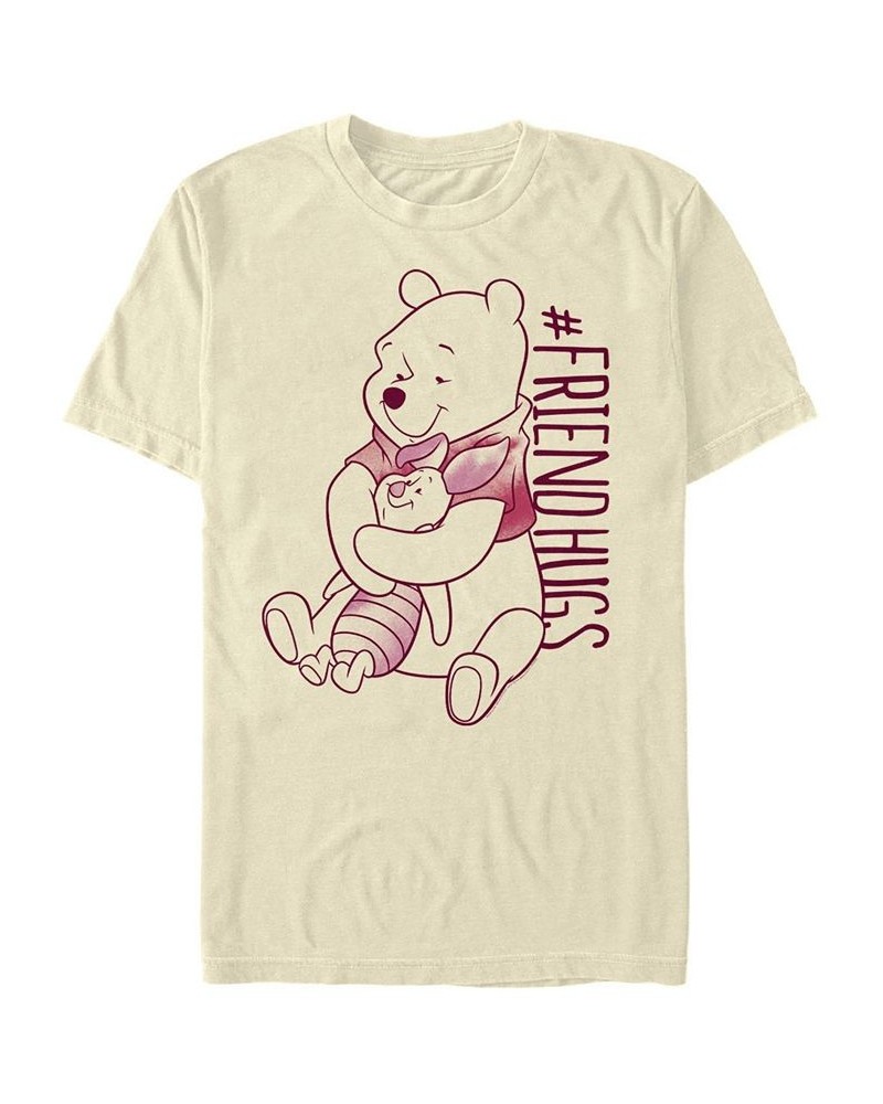 Men's Piglet Pooh Hugs Short Sleeve Crew T-shirt Tan/Beige $17.84 T-Shirts