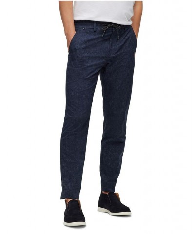 BOSS Men's Washable Water-Repellent Fabric Slim-Fit Trousers Blue $87.72 Pants