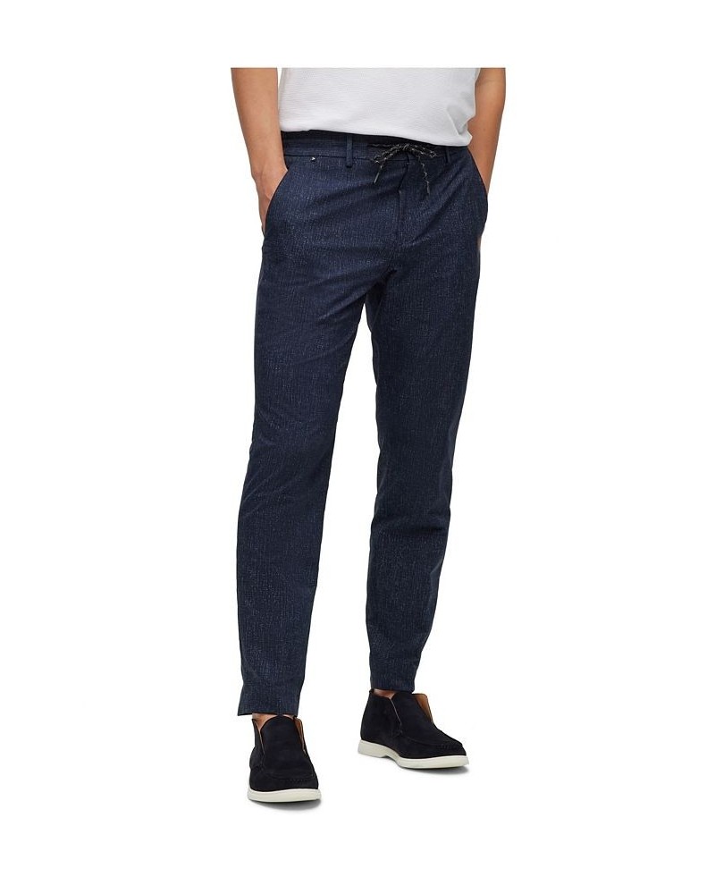 BOSS Men's Washable Water-Repellent Fabric Slim-Fit Trousers Blue $87.72 Pants