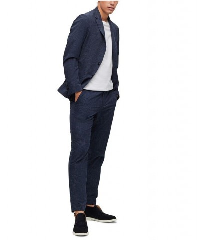 BOSS Men's Washable Water-Repellent Fabric Slim-Fit Trousers Blue $87.72 Pants