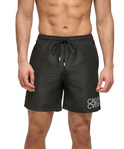 Men's Regular-Fit UPF 50+ Reflection Logo Swim Trunks White $21.98 Swimsuits