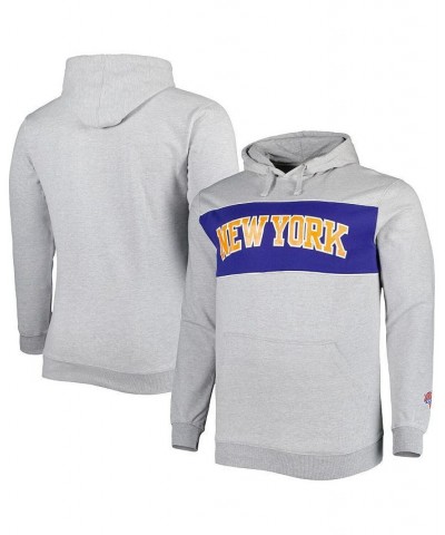 Men's Branded Heather Gray New York Knicks Big and Tall Wordmark Pullover Hoodie $32.00 Sweatshirt